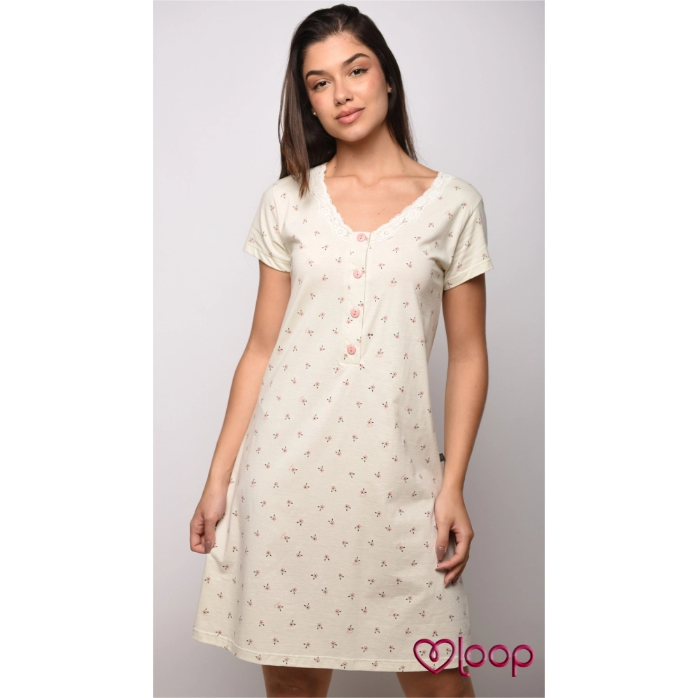 Camisola Meia Manga com Galão e Renda
